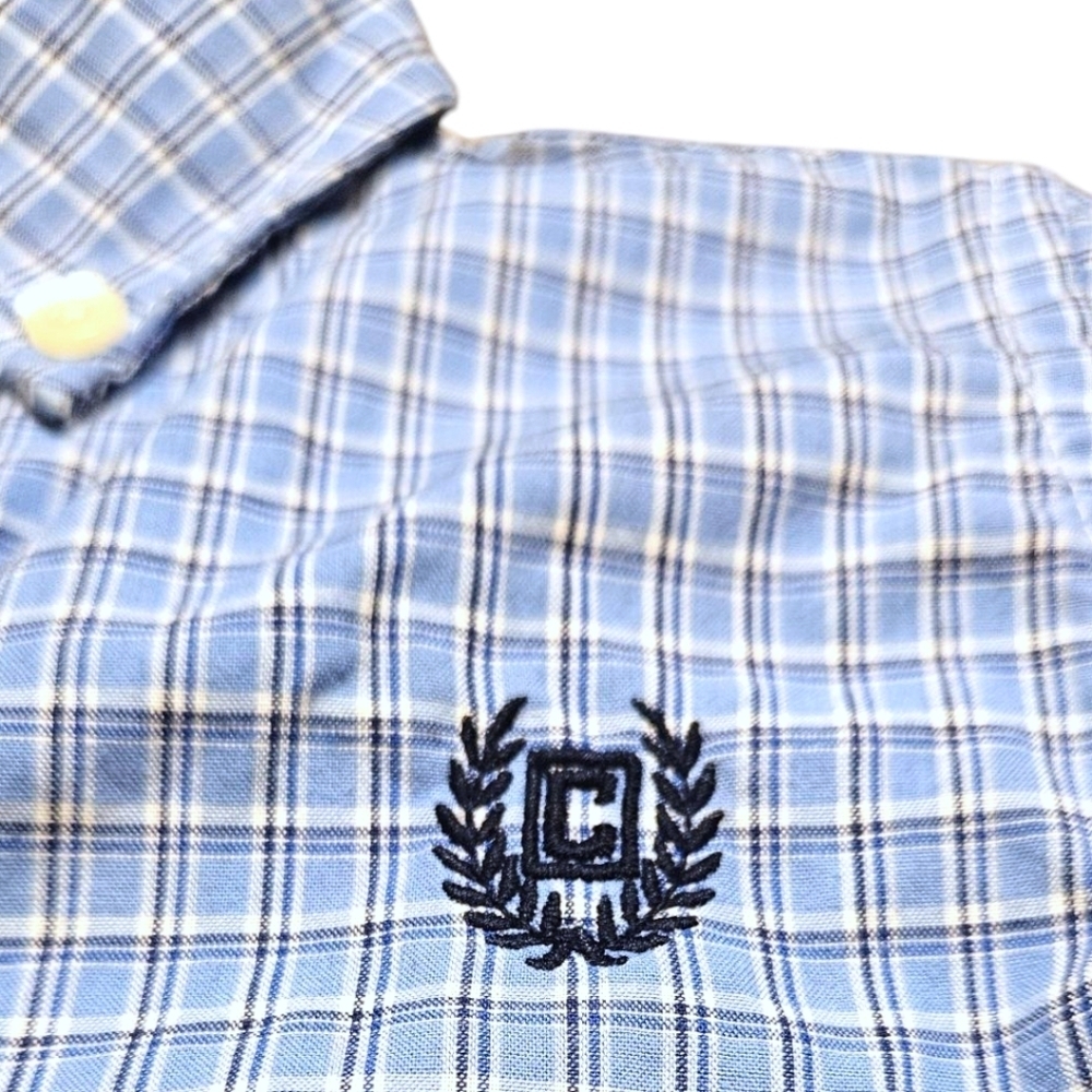 Chaps Baby Boy 18M Shirt Long Sleeve Button Down Blue Embroidered Logo Easter - Picture 3 of 7